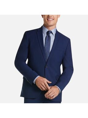 Kenneth Cole Reaction Techni-Cole Navy Blue Blazer Suit Jacket Sport Coat 46 R
